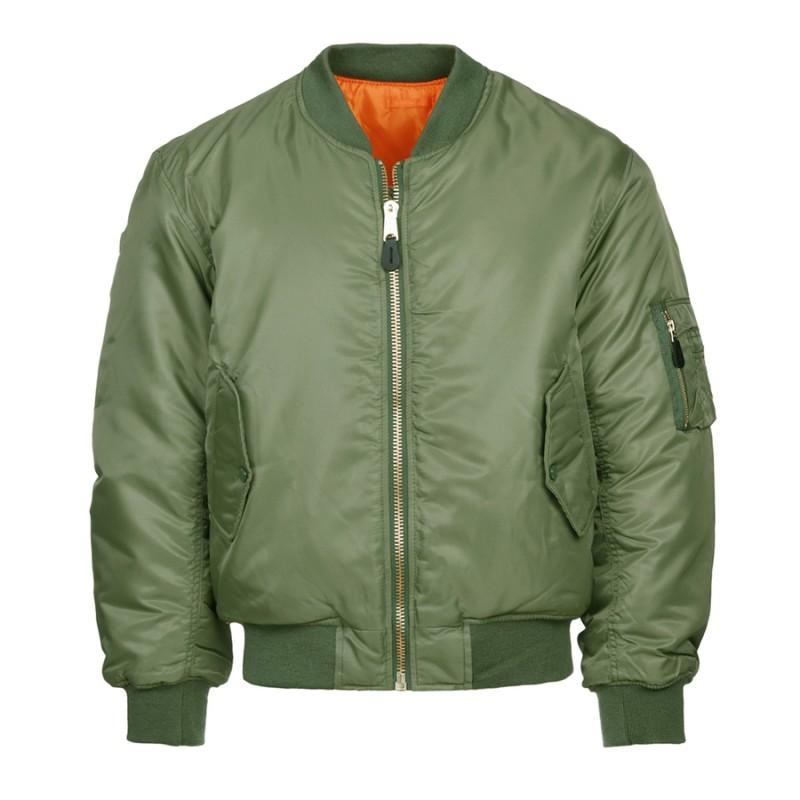 Bomber Jacket MA-1 Gevoerd Basic Model Groen-1334-a